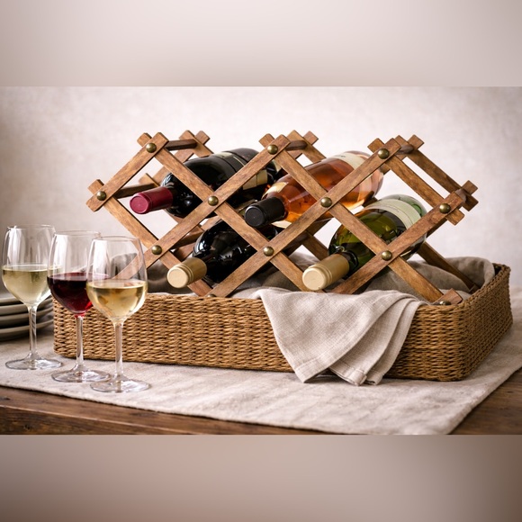 Vintage | Dining | Vintage Mcm Expandable Wooden Wine Rack Accordion ...